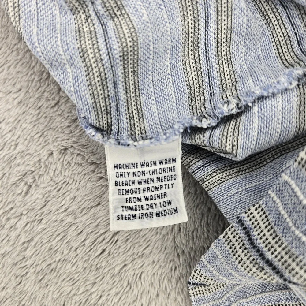Polo Ralph Lauren Polo Shirt Mens L Blue Striped Pima Cotton Pocket